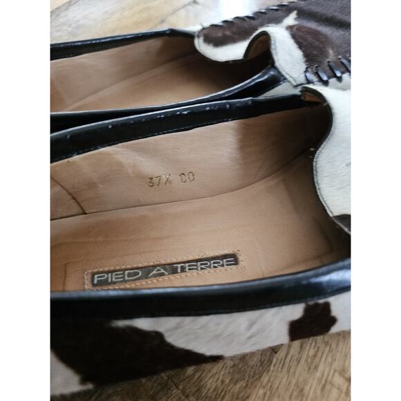 Pied A Terre Cow Calf Hair Loafers Women's Size 37.5 Slip On Made in Italy - Picture 4 of 11